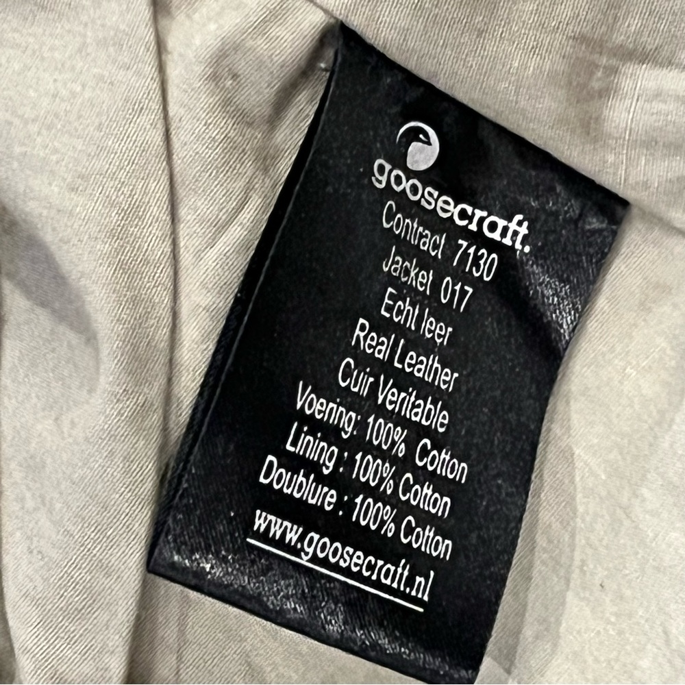 Goosecraft Leather Jacket 017 Pale Olive Green 94-2186543 Moto Blogger Trend - Picture 9 of 14